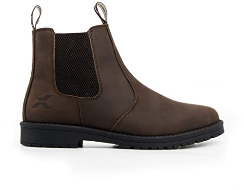 Xpert - Heritage Saddler Dealer Boots. Pull On Genuine Waxy Leather Chelsea Boots With Footbed Padding And Breathable Lining, Ideal Mens Shoes For Everyday Wear (Rustic Brown, UK8)