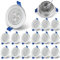 Yakimz LED Einbaustrahler 230V 3W, 60er set LED Einbauleuchten Spots mit 30° Schwenkbar, Flach Deckenspots Durchmesser des Lochs Ø60mm Warmweiß, Deckenleuchte für Badezimmer Wohnzimmer Küche