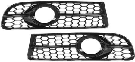 ENSAJRD Kühlergrill Auto Für Audi A4 B7 S4 B7 A4 S-Line 2005–2008 Paar Nebelscheinwerfer Kühlergrill-Abdeckung Unterer Waben-Nebelscheinwerfergrill 8E0807681F 8E0807682F Frontgrill(1 UK)