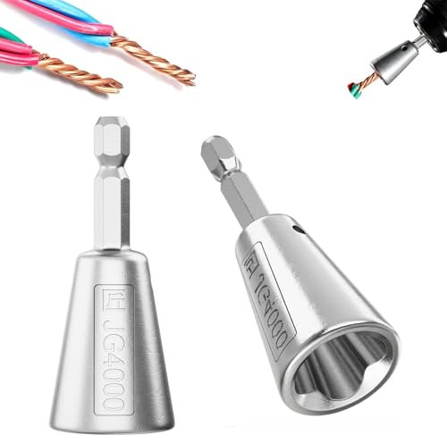 Wire Twister Tool for Drill,Wire Nut Twister,Wire Twisting Stripping Tools for Drill Profession Electricians Tool,Wire Connector Driver,Spin Twist Wire Connector Socket (2pcs)
