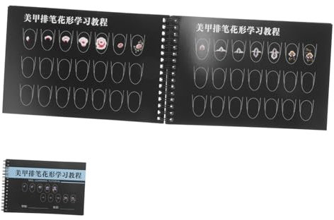 Beaupretty Nail Art Practice Book for Beginners Creative Nail Design Templates for Self-study Blank Manicure Drawing Exercise for Unique Designs for Novices