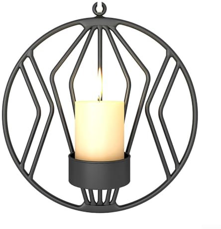 Elegante Wanddekoration mit Kerzenhalter Perfekter Akzent für Ihren Essbereich oder Ihre Wohnung (Schwarz)