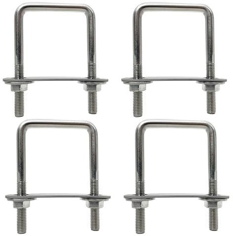 duoyif U-Schrauben Vierkant M8 50mmx90mm U-Bolzen Quadratische, Innerer Durchmesser 50mm, U-Bügel Bügelbolzen Edelstahl Mit Mutter Rahmenplatte, U Bügelschraube FüR Rohr Befestigung (M8-50x90mm)