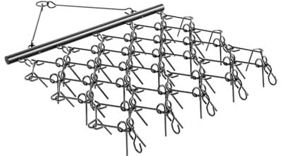 VEVOR Erpice a Trascinamento a Catena, con 60 Denti Affilati, Accessori per Trattori UTV per Livellamento del Paesaggio Manto Erboso, Erpice per Vialetto Cortile, 1780 x 1470 x 110 mm