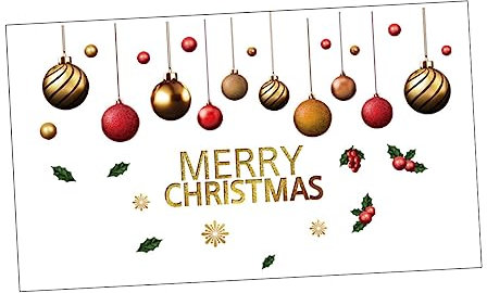 Uonlytech Weihnachtskugeln Wandtattoo Selbstklebend Umweltfreundlich Ablösbar Fenster Spiegel Wohnzimmer Dekoration