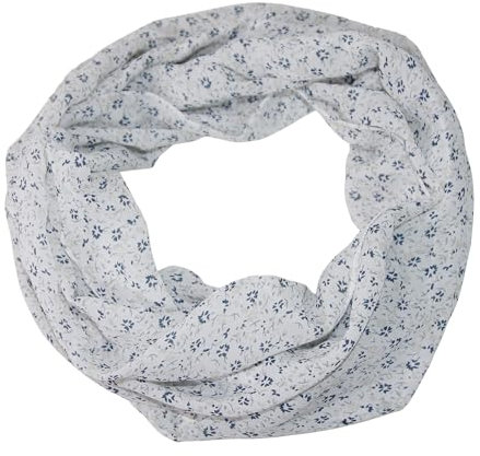 beybey® Blümchen Damen Loop Schal aus Seide und Baumwolle und in herrlichen Farben. (weiß)