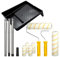 GROWNEER 10 PCS Paint Roller Set 9 inch 3.9 inch Painting Rollers and Trays Sets Roller Sets for Painting with Extension Pole for Trim Ceiling Painting Walls Doors