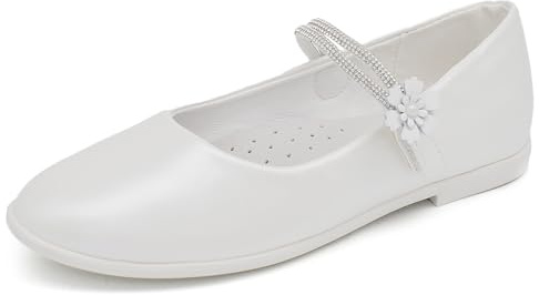IF Scarpe Ballerine da Bambina Ragazza Perline Fiori Cerimonia Gioiello Comunione W7052