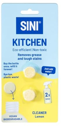 Kitchen Cleaner Tablet (2-Pack) | Antibacterial Degreaser | Non Toxic, Streak Free | Biodegradable Kitchen Spray Tablets | Cleans Stove, Worktop | Citrus Lemon Scent