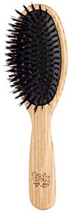 TEK - Große ovale Bürste mit ökologischen Borsten, handgefertigt in Italien, für feines Haar - 22 x 6 cm