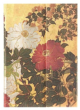 Natsu (Rinpa Florals) Midi Unlined Hardback Journal (Wrap Closure)