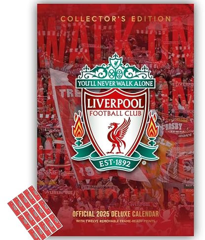 Liverpool Calendar 2026 Official Deluxe Calendar Collectors Edition with FREE Organisational Stickers Included