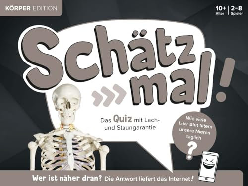 Schätz mal! Körper Edition: Das Quiz mit Lach- und Staungarantie I Ab 10 Jahre I 2-8 Spieler I Spiele-Block, White