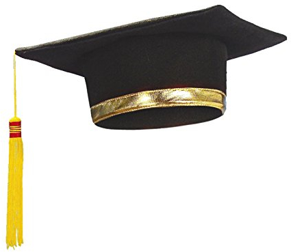 Widmann SA-3397L 3397l – Hut Absolvent mit goldenen Stirnband und Schwanz, gelb