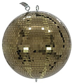 Eurolite Mirror Ball 30 cm Gold | Safety Disco Ball with Golden Facets | Perfect for Decoration | Party Room | Shop Window