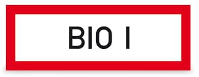 Betriebsausstattung24 Hinweisschild BIO I - Aluminium, geprägt - 21,0 x 7,4 cm - DIN 4066 (D1) - Feuerwehr