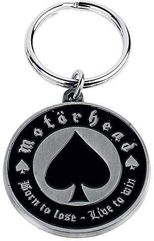 Lemmy Motorhead Born To Lose Silver Black Metal Keychain Keyring Gift Official