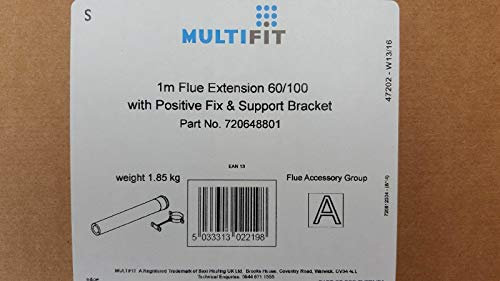 Baxi 720648801 NA Multifit Flue Extension 1000 mm with Fixing Screws,