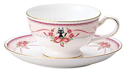 Noritake Kiki's Delivery Service JIJI Tea Cup Sorcerer Pink