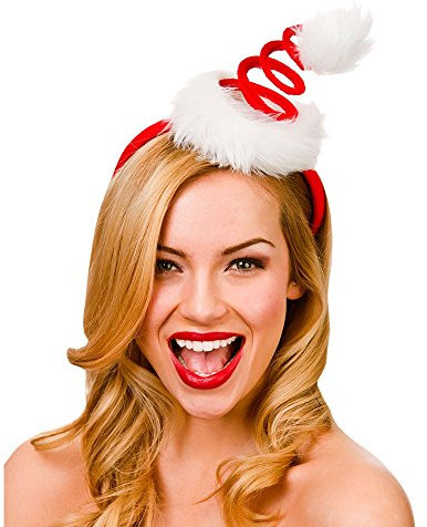 Wicked Costumes Adult Spiral Santa Hat Christmas Hat on headband