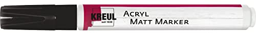KREUL 46239 - Marqueur acrylique mat avec une pointe ronde moyenne d’environ 2 à 4 mm Noir Peinture acrylique permanente à base d’eau Pour des motifs délicats