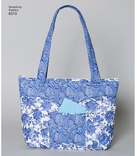 Simplicity Pattern 8310 OS (One Size) Quilted Bags in Three Sizes, White