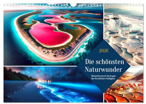 Die schönsten Naturwunder - Betrachtet durch die Augen der KI (Wandkalender 2026 DIN A3 quer), CALVENDO Monatskalender: Erleben Sie die Vielfalt der Natur in all ihrer Pracht. (CALVENDO Orte)