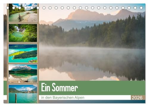 Ein Sommer in den Bayerischen Alpen (Tischkalender 2026 DIN A5 quer), CALVENDO Monatskalender: Die schönsten Ansichten der Bayerischen Alpen in der schönsten Jahreszeit (CALVENDO Natur)