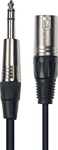 Cable de 6 metros de largo. jack stereo macho a xlr macho