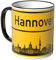 WANDKINGS® Tasse, Skyline Hannover - SCHWARZ