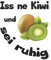 Iss ne Kiwi und sei ruhig: Monatsplaner, Termin-Kalender | Geschenk-Idee für Vegetarier, Veganer & Obst Esser | A5 | 120 Seiten