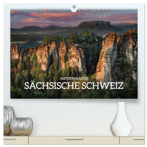 Naturparadies Sächsische Schweiz (hochwertiger Premium Wandkalender 2026 DIN A2 quer), Kunstdruck in Hochglanz: Auf Entdeckungsreise im Elbsandsteingebirge (CALVENDO Orte)