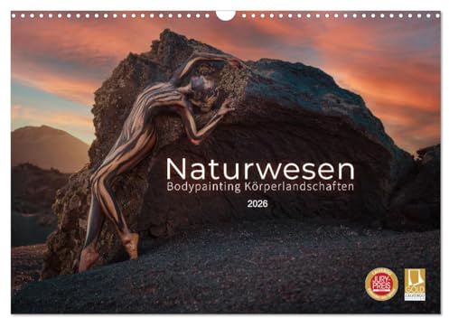 Naturwesen - Bodypainting Körperlandschaften (Wandkalender 2026 DIN A3 quer), CALVENDO Monatskalender: Fantasievolle Bodypaintings in surrealen Landschaften (CALVENDO Kunst)