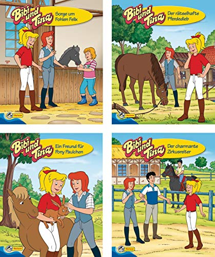 Nelson Mini-Bücher: Bibi und Tina 9-12: Der charmante Zirkusreiter / Ein Freund für Pony Paulchen / Sorge um Fohlen Felix / Der rätselhafte Pferdedieb