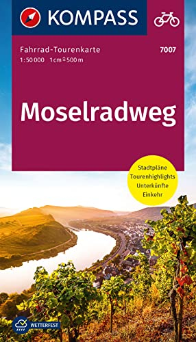 KOMPASS Fahrrad-Tourenkarte Moselradweg 1:50.000: Leporello Karte, reiß- und wetterfest