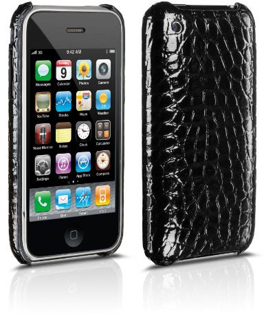 Philips DLM1310 Leder-Hartschalenhülle polycarbonate schwarz für iPhone 3G/3GS