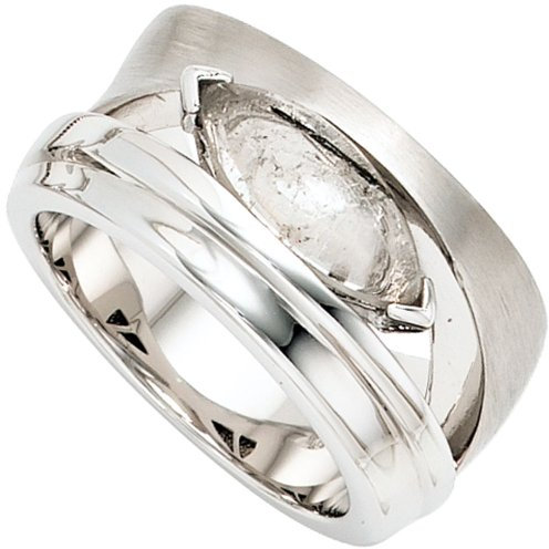 Schmuck Krone Ring Damenring mit Turmalinquarz grau-schwarz 925 Silber Fingerschmuck, Ringgröße:Innenumfang 60mm ~ Ø19.1mm