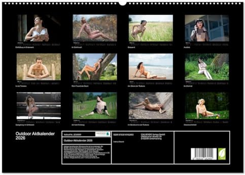 Outdoor Aktkalender 2026 (hochwertiger Premium Wandkalender 2026 DIN A2 quer), Kunstdruck in Hochglanz: Kalender mit Outdooraktfotografien in Farbe (CALVENDO Erotik)