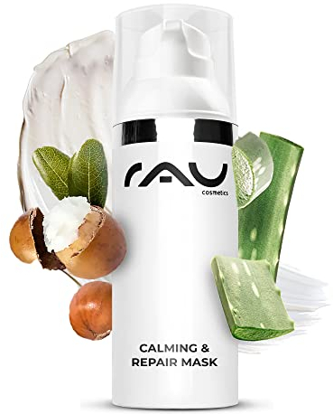 RAU Cosmetics Gesichtsmaske für trockene Haut Calming & Repair Mask 50 ml - Hautmaske - Rückfettend, reizlindernd, beruhigend mit Urea, Aloe Vera, Panthenol - Gesichtsmaske Kosmetik Herren Frauen
