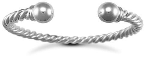 Jewelco London Silver twisted Torque Ladies Bangle Bracelet 5.5mm