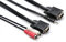 Hosa VGR-305 VGA AV Cable , DE15 To Same, 5ft Plus 3.4mm Stereo to RCA