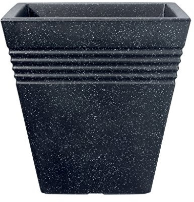 Stewart 5042139 Square Piazza Planter, Granite Effect, 40 cm