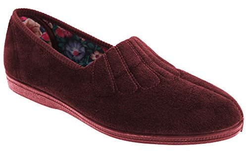 Sleepers Womens/Ladies Zara Fan Stitch Wide Fitting Slippers