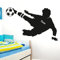 Wandaro Wandtattoo Fußballspieler Wunschname I orange (BxH) 91 x 58 cm I Fußball Aufkleber Ball Kinderzimmer Wandaufkleber Junge Wandsticker Sticker E038