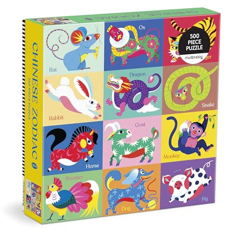 Chinese Zodiac Family Puzzle: 500 Pieces