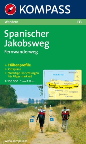Spanischer Jakobsweg: Fernwanderweg. GPS-genau. 1:100000 (KOMPASS Wanderkarte, Band 133)