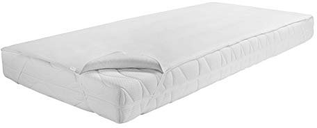 Dormisette Q159 Premium Molton-Matratzenauflage, 160/200 cm, Baumwolle/Zwirn-Calmuc, Reinweiß