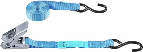 Connex Zurrgurt – Mit Spannratsche & S-Haken – Zweiteilig | 500 kg maximale Belastbarkeit – Aus Polyester – Spanngurt – Ladungssicherung – Ratschengurt – 4 m x 25 mm
