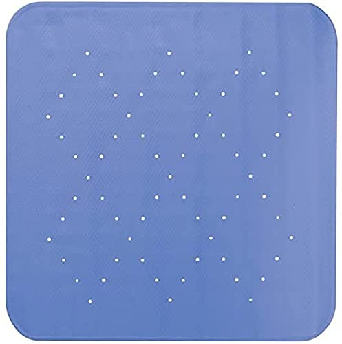 MSV Alfombra de Ducha de Goma de diseño 54x54cm Azul