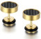 Flongo Damen Knopf Ohrringe Männer Ohrstecker, Harz Gestüt Stecker Kohlenstoff Carbon Fiber Kohlefaser Herren Ohrringe Ohrstecker Ohrhänger Schwarz Gold Silber Taper Fake Plug Tunnel aus Edelstahl